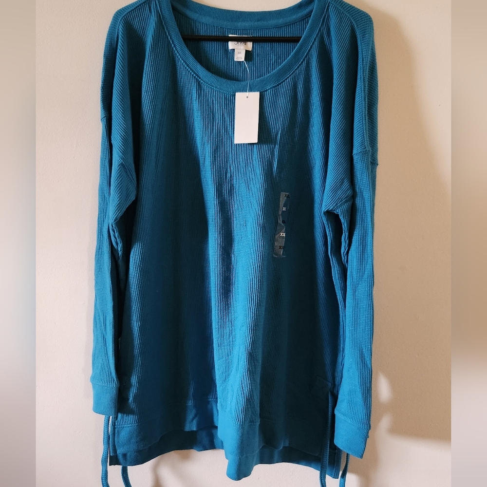 NWT Jenni Intimates Waffle Lounge/Pajama Top Women's XXL
